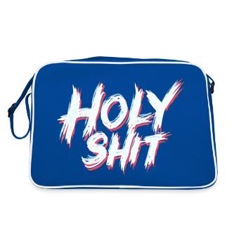 Holy Shit Naughty Funny Sayings - Retro Bag - blue/white - Back