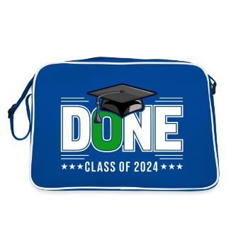 Graduating Class of 2024 Graduation Ceremony School - Retro Bag - blue/white - Back