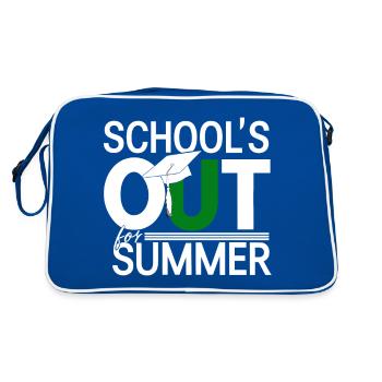 Sommerferien Schulende School`s Out For Summer - Retro Bag - blue/white - Back