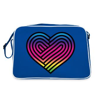 Rainbow Heart Homosexuality LGBT Love - Retro Bag - blue/white - Back