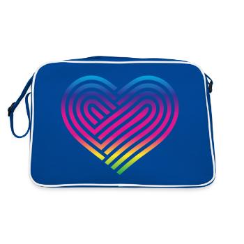 Rainbow Heart Homosexuality LGBT Love - Retro Bag - blue/white - Back