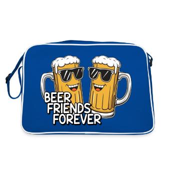 Zwei lustige Bierkrüge mit Sonnenbrille Bier - Retro Tasche - Blau/Weiß - Hinten
