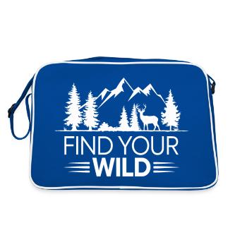 Outdoor Find Your Wild Landschaft Liebhaber - Retro Tasche - Blau/Weiß - Hinten