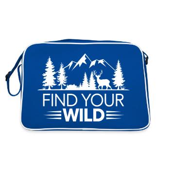 Outdoor Find Your Wild Abenteuerlust - Retro Tasche - Blau/Weiß - Hinten