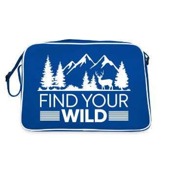 Outdoor Find Your Wild Natur Landschaft - Retro Tasche - Blau/Weiß - Hinten