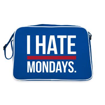 I Hate Mondays - Retro Tasche - Blau/Weiß - Hinten