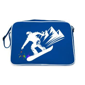 Snowboard Snowboarder Snowboarding Winter sports - Retro Bag - blue/white - Back