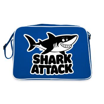 Requin Attaque de requin Amoureux de la mer - Sac Retro - bleu/blanc - Dos