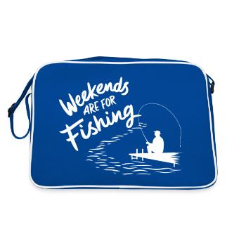 Weekends are for Fishing Fischen Angeln - Retro Bag - blue/white - Back