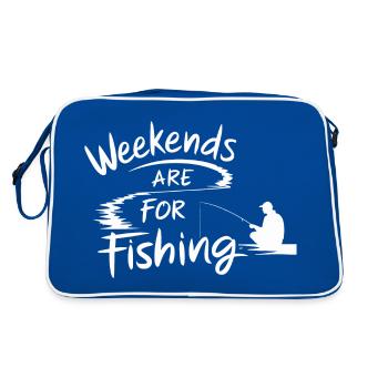 Weekends are for Fishing Fischen Angeln - Retro Bag - blue/white - Back