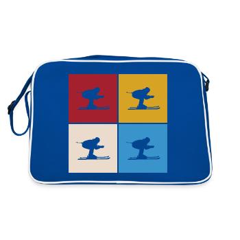 Skieurs Ski Hiver Vacances d’hiver Sports d’hiver - Sac Retro - bleu/blanc - Dos
