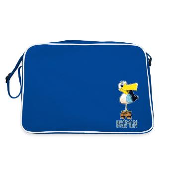 lustige Moewe aus Bremen - Retro Tasche - Blau/Weiß - Hinten