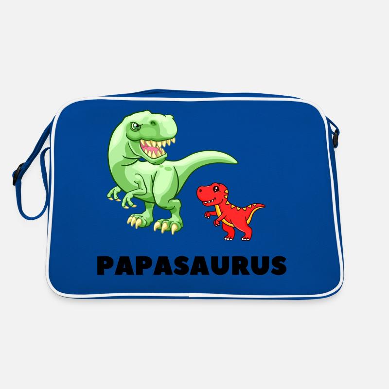 Papa Père Naissance Paternité Papasaurus - Sac Retro - bleu/blanc