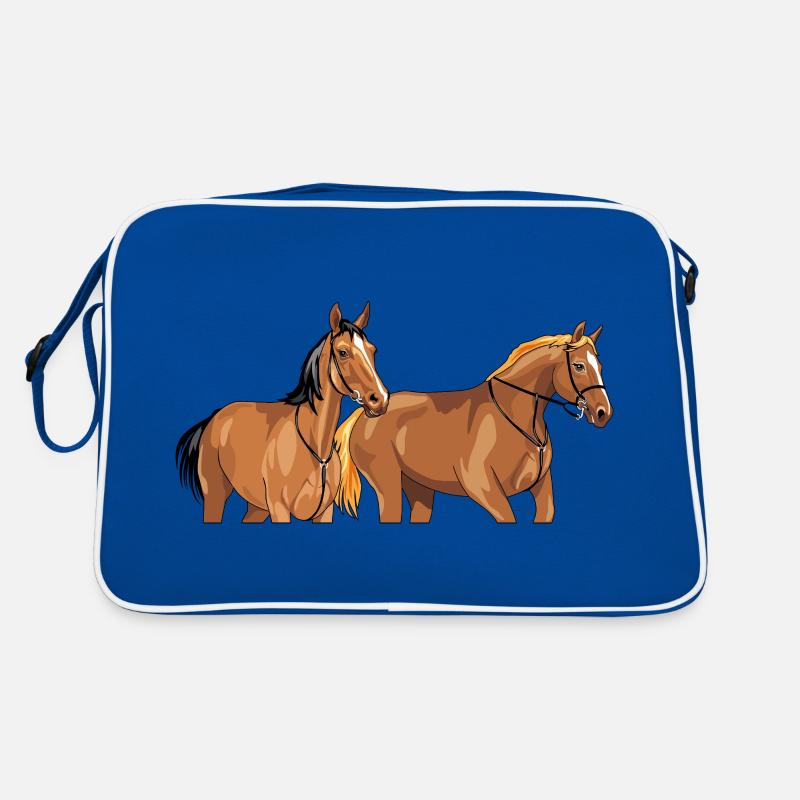Deux beaux chevaux bruns Sac Retro