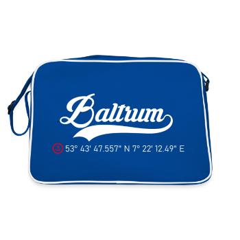 Insel Baltrum - Retro Tasche - Blau/Weiß - Hinten