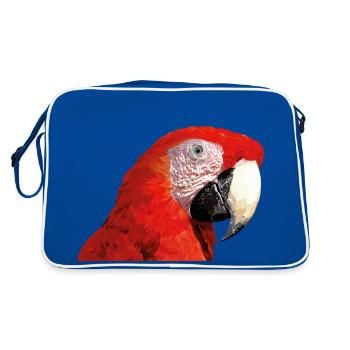 Roter Ara - Retro Tasche - Blau/Weiß - Hinten