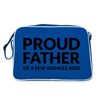 PROUD FATHER OF A FEW ASSHOLE KIDS - STOLZER VATER - Retro Bag - blue/white - Back