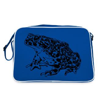 Toad Frog Graphic Aquatic Amphibian Frog Lovers - Retro Bag - blue/white - Back