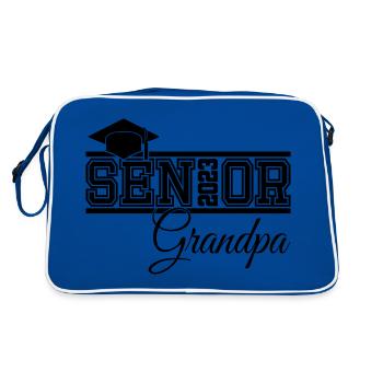 Senior 2023 Grand-père fier grand-père de diplômé - Sac Retro - bleu/blanc - Dos