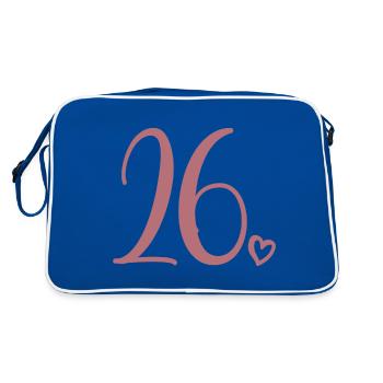 Cute Number 26, 26 Years Old, 26th Birthday Gift - Retro Bag - blue/white - Back