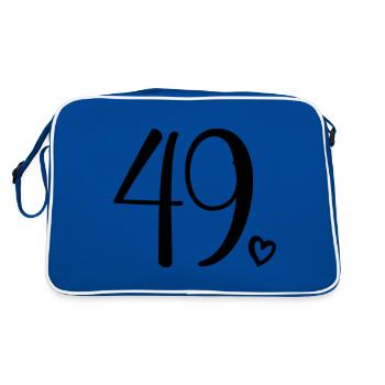 Cute Number 49, 49 Years Old, 49th Birthday Gift - Retro Bag - blue/white - Back