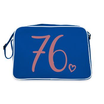 Mignon numéro 76, 76 ans, cadeau de 76e anniversaire - Sac Retro - bleu/blanc - Dos