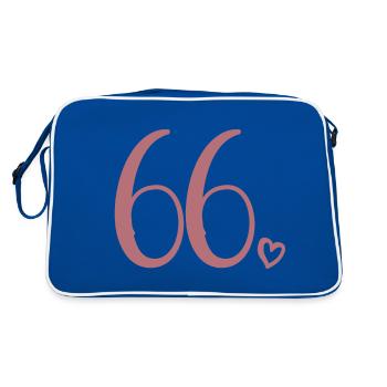 Cute Number 66, 66 Years Old, 66th Birthday Gift - Retro Bag - blue/white - Back