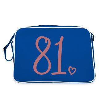 Mignon numéro 81, 81 ans, cadeau de 81e anniversaire - Sac Retro - bleu/blanc - Dos