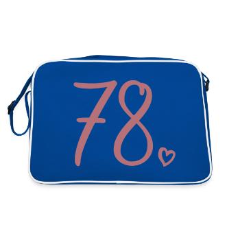 Mignon numéro 78, 78 ans, cadeau de 78e anniversaire - Sac Retro - bleu/blanc - Dos