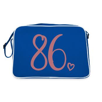Cute Number 86, 86 Years Old, 86th Birthday Gift - Retro Bag - blue/white - Back