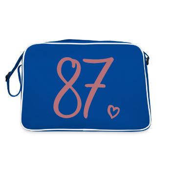 Mignon numéro 87, 87 ans, cadeau de 87e anniversaire - Sac Retro - bleu/blanc - Dos