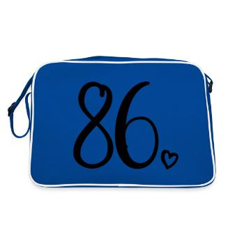 Cute Number 86, 86 Years Old, 86th Birthday Gift - Retro Bag - blue/white - Back
