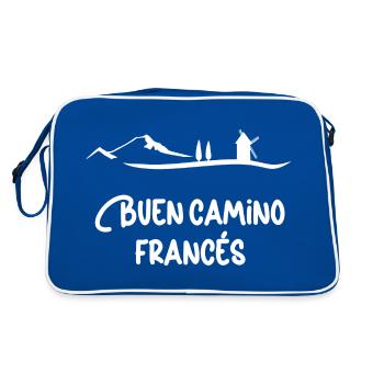 Camino Frances Pilger Wanderung Jakobsweg Pilgern - Retro Tasche - Blau/Weiß - Hinten