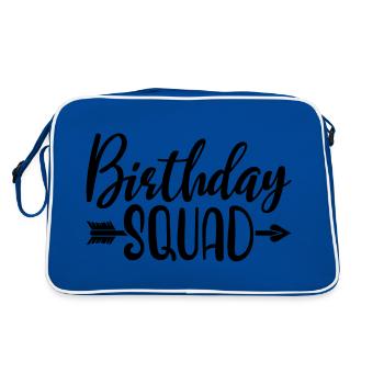 Birthday Squad Matching Gruppe Geburtstagsfeier Geschenk - Retro Tasche - Blau/Weiß - Hinten