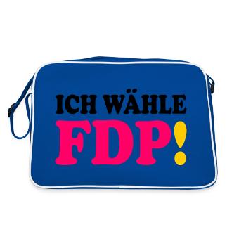 Ich wähle fdp - Retro Tasche - Blau/Weiß - Hinten