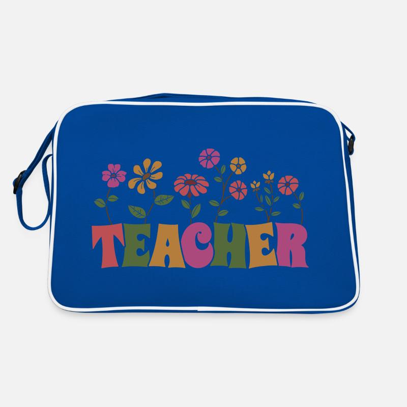 Fleurs colorées Cadeau d’enseignant pour la journée de l’enseignant Sac Retro