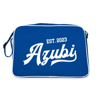 Azubi est. 2023 Ausbildung Anfang Auszubildende 23 - Retro Tasche - Blau/Weiß - Hinten