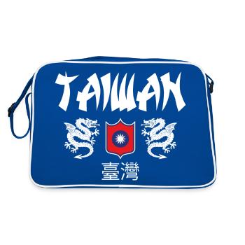 Taiwan - Retro Tasche - Blau/Weiß - Hinten