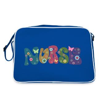 Cool Flower Nurse Gift For Nursing Future Nurse - Retro Bag - blue/white - Back