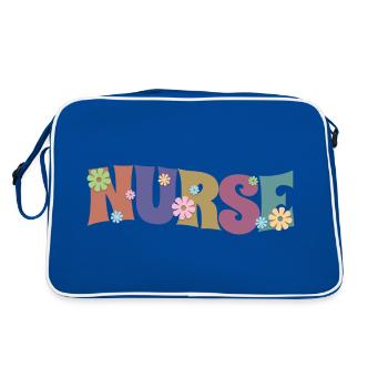 Cool Flower Nurse Gift For Nursing Future Nurse - Retro Bag - blue/white - Back