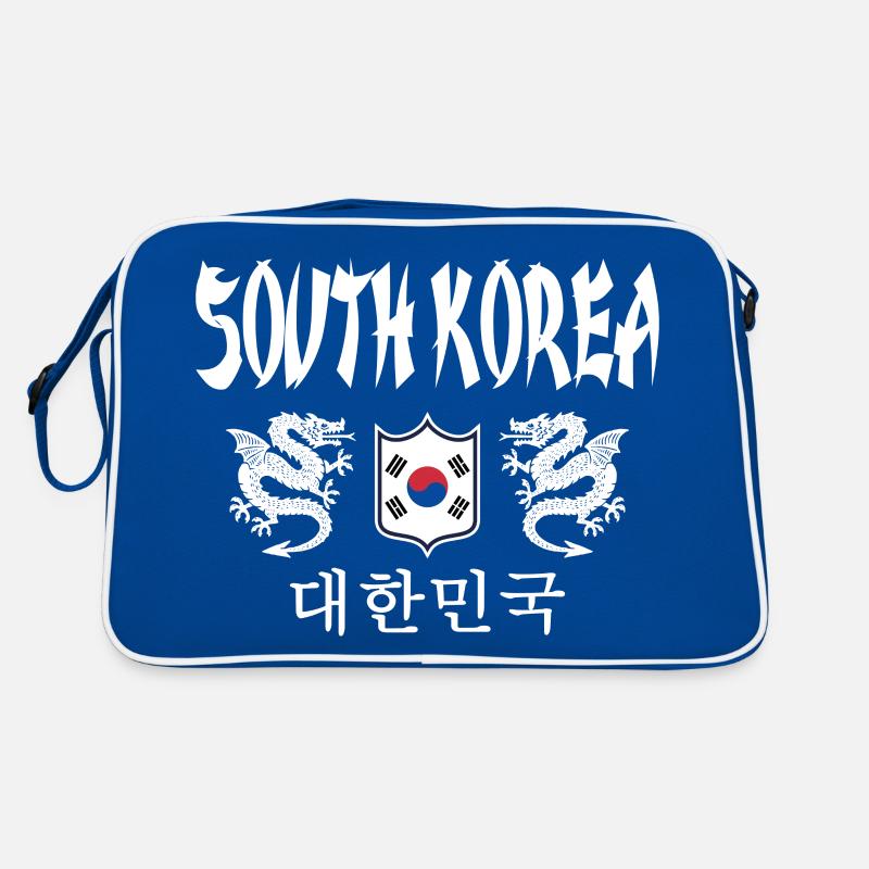 Corée du Sud - Sac Retro - bleu/blanc