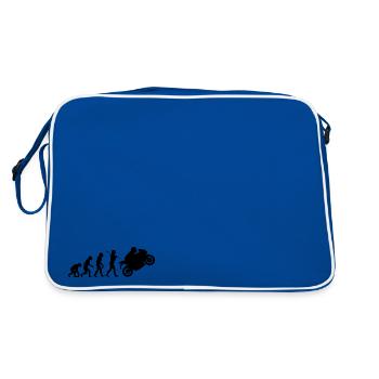 Biker Evolution - Retro Tasche - Blau/Weiß - Hinten