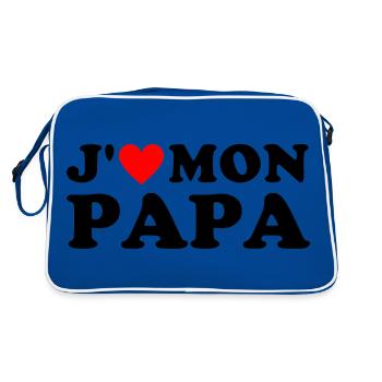 J' aime mon papa cadeau fête des pères coeur rouge - Sac Retro - bleu/blanc - Dos