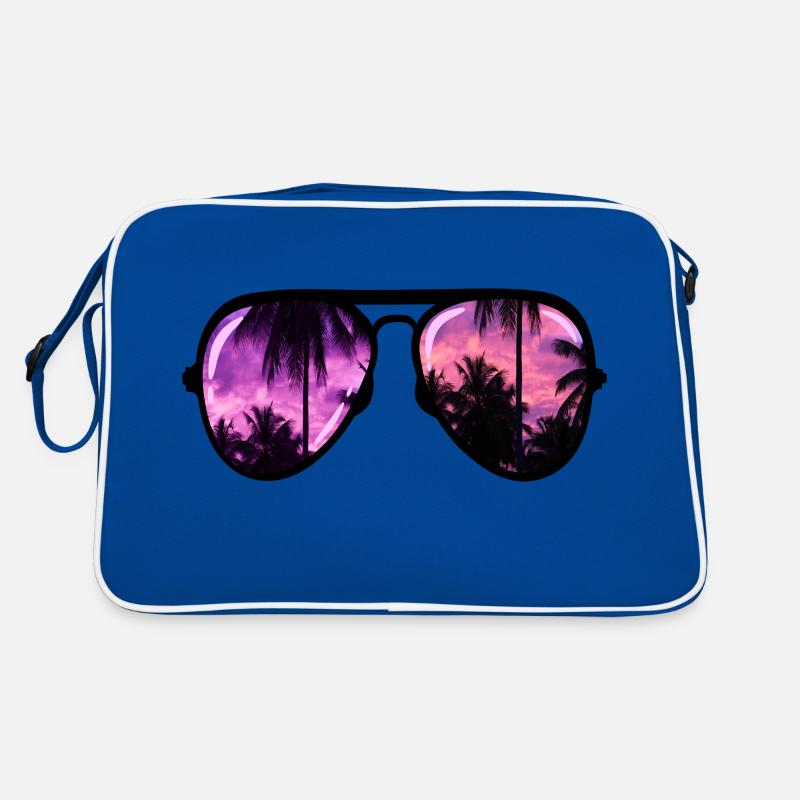 cool sunglasses with palm tree Retro Bag