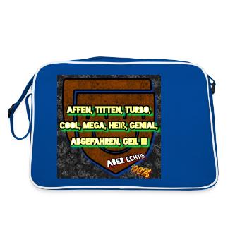 Affen, Titten, Turbo....!!! - Club WoW - Retro Tasche - Blau/Weiß - Hinten