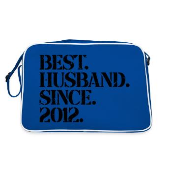 Best Husband Since 2012, 11 Years Anniversary Gift - Retro Bag - blue/white - Back