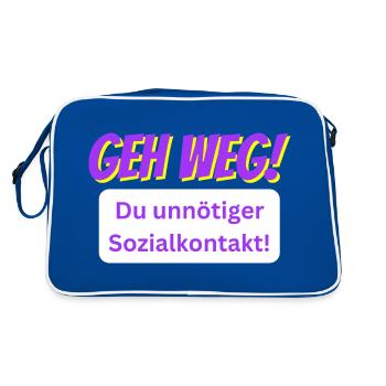 GEH WEG! - Retro Tasche - Blau/Weiß - Hinten