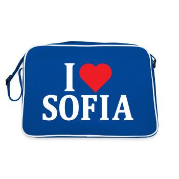 t-shirt I love Sofia t-shirt gift idea - Retro Bag - blue/white - Back