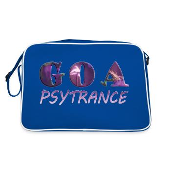 GOA Psytrance Font Design - Musique - Sac Retro - bleu/blanc - Dos