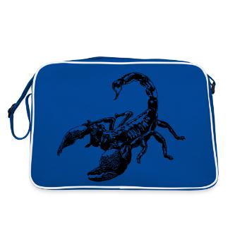 Cool Scorpion Insect Sketch Graphic Scorpion Lover - Retro Bag - blue/white - Back